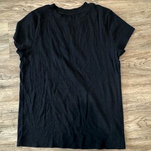 Basic Black Ribbed Women's T-Shirt
